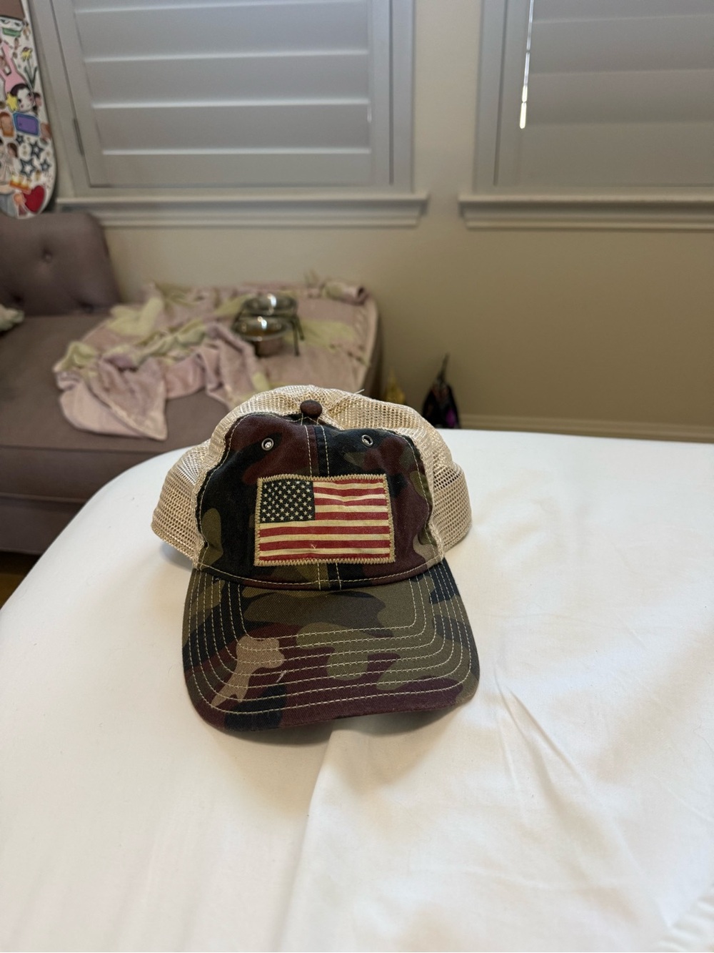 Ralph Lauren Beige and Camo Polo Cap